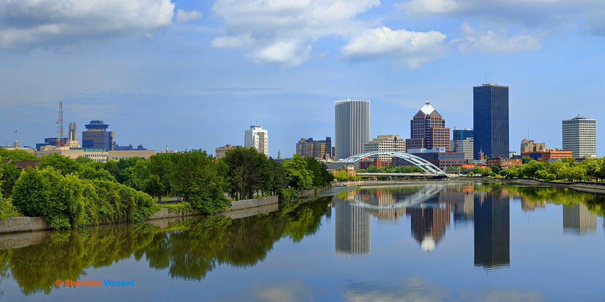 Genesee Skyline Reflection (Crop) by Sheridan Vincent